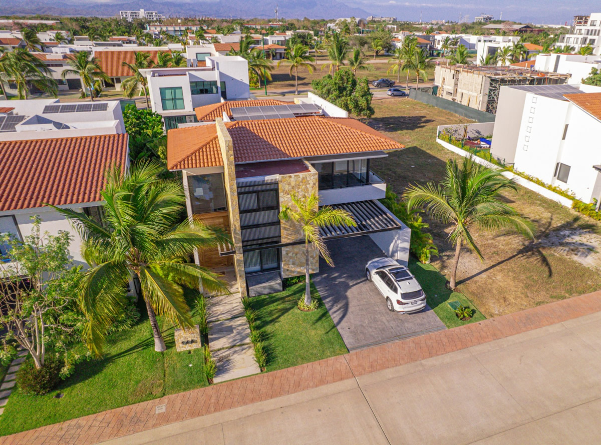 Vista aérea Los Tigres Residencial Casa Moderna en Venta Nuevo Nayarit